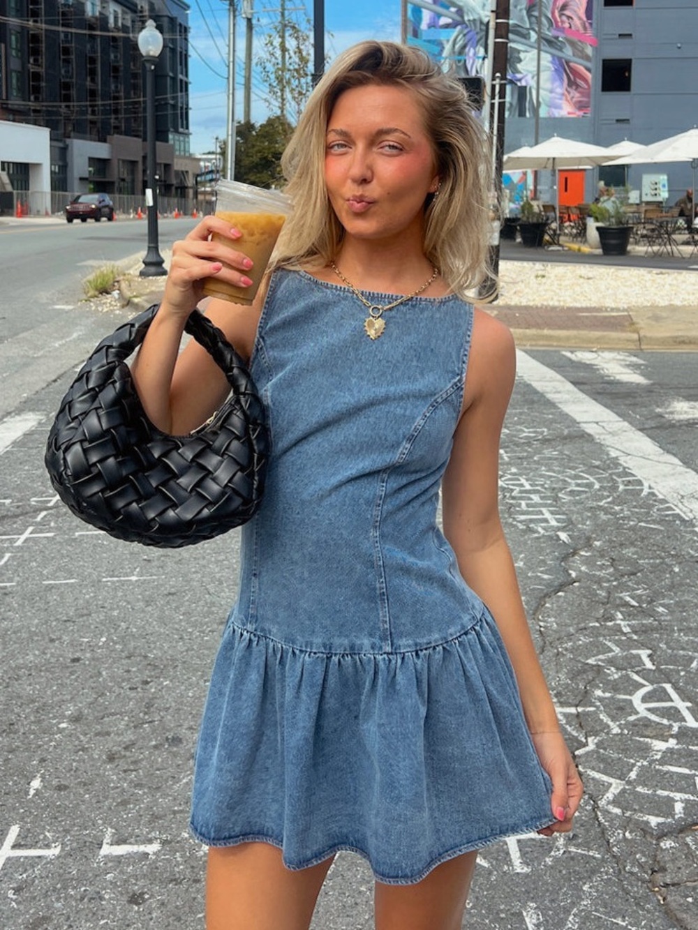 Vestique See You Later Mini Denim Dress